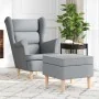 Sillón con reposapiés tela gris claro de , Sillones - Ref: Foro24-3307989, Precio: 295,68 €, Descuento: %