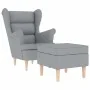 Sillón con reposapiés tela gris claro de , Sillones - Ref: Foro24-3307989, Precio: 295,68 €, Descuento: %