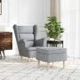 Sillón con reposapiés tela gris claro de , Sillones - Ref: Foro24-3307989, Precio: 295,68 €, Descuento: %