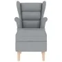Sillón con reposapiés tela gris claro de , Sillones - Ref: Foro24-3307989, Precio: 295,68 €, Descuento: %