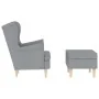 Sillón con reposapiés tela gris claro de , Sillones - Ref: Foro24-3307989, Precio: 295,68 €, Descuento: %