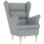 Sillón con reposapiés tela gris claro de , Sillones - Ref: Foro24-3307989, Precio: 295,68 €, Descuento: %