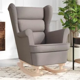 Silla mecedora de tela taupe 74x90x102 cm de , Sillones - Ref: Foro24-4016925, Precio: 176,55 €, Descuento: %