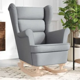 Silla mecedora de tela gris claro 74x90x102 cm de , Sillones - Ref: Foro24-4016919, Precio: 222,31 €, Descuento: %