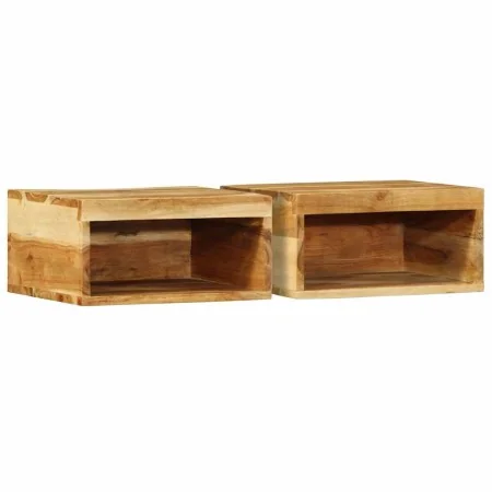 Muebles de TV de pared 2 uds madera maciza de acacia by , CD and DVD storage - Ref: Foro24-4017472, Price: 72,66 €, Discount: %