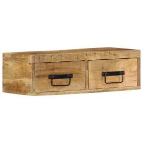 Mueble de TV de pared madera maciza de mango rugosa 60x30x19 cm de , Almacenamiento para CD y DVD - Ref: Foro24-4017458, Prec...