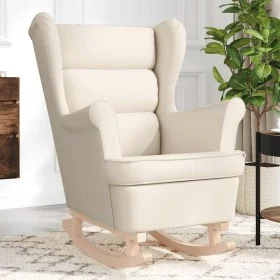 Silla mecedora de lino blanco 74x90x102 cm de , Sillones - Ref: Foro24-4016931, Precio: 218,63 €, Descuento: %