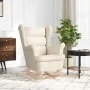 Silla mecedora de lino blanco 74x90x102 cm de , Sillones - Ref: Foro24-4016931, Precio: 218,63 €, Descuento: %