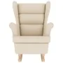 Silla mecedora de lino blanco 74x90x102 cm de , Sillones - Ref: Foro24-4016931, Precio: 218,63 €, Descuento: %
