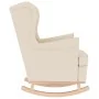 Silla mecedora de lino blanco 74x90x102 cm de , Sillones - Ref: Foro24-4016931, Precio: 218,63 €, Descuento: %