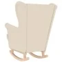 Silla mecedora de lino blanco 74x90x102 cm de , Sillones - Ref: Foro24-4016931, Precio: 218,63 €, Descuento: %