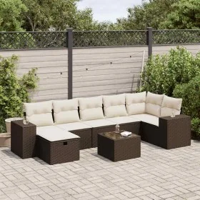 Set sofás de jardín 8 piezas y cojines ratán sintético marrón de , Conjuntos de jardín - Ref: Foro24-3325719, Precio: 509,92 ...