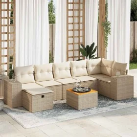 Set de sofás de jardín y cojines 8 piezas ratán sintético beige de , Conjuntos de jardín - Ref: Foro24-3325880, Precio: 574,4...