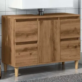 Mueble de lavabo madera ingeniería roble artisan 80x33x60 cm by , bathroom vanities - Ref: Foro24-857127, Price: 95,32 €, Dis...