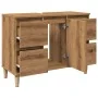 Mueble de lavabo madera ingeniería roble artisan 80x33x60 cm de , Tocadores de baño - Ref: Foro24-857127, Precio: 95,32 €, De...