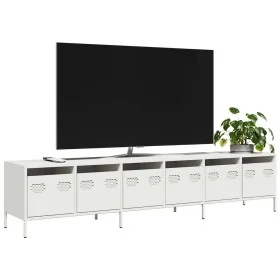 Mueble para TV acero laminado en frío blanco 202x39x43,5 cm de , Muebles TV - Ref: Foro24-3307154, Precio: 207,91 €, Descuent...