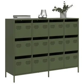 Aparador de acero laminado en frío verde oliva 135x39x103,5 cm by , Sideboards - Ref: Foro24-3307177, Price: 301,97 €, Discou...