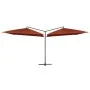 Sombrilla doble de jardín palo de acero terracota 250x250 cm de , Sombrillas - Ref: Foro24-47325, Precio: 134,01 €, Descuento: %