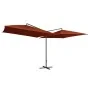 Sombrilla doble de jardín palo de acero terracota 250x250 cm de , Sombrillas - Ref: Foro24-47325, Precio: 134,01 €, Descuento: %
