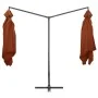 Sombrilla doble de jardín palo de acero terracota 250x250 cm de , Sombrillas - Ref: Foro24-47325, Precio: 134,01 €, Descuento: %