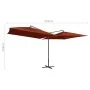 Sombrilla doble de jardín palo de acero terracota 250x250 cm de , Sombrillas - Ref: Foro24-47325, Precio: 134,01 €, Descuento: %