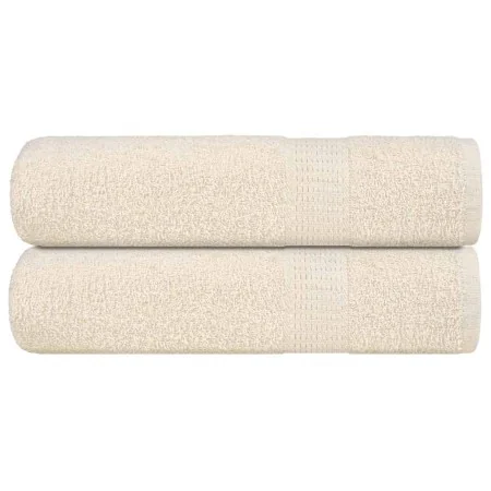 Toallas de ducha 2 uds 100% algodón crema 70x140 cm 360 gsm de , Toallas - Ref: Foro24-137001, Precio: 26,91 €, Descuento: %