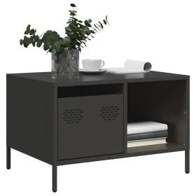 Mesa de centro acero laminado en frío negro 68,5x50x43,5 cm by , Coffee table - Ref: Foro24-851280, Price: 68,38 €, Discount: %