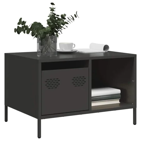 Mesa de centro acero laminado en frío negro 68,5x50x43,5 cm by , Coffee table - Ref: Foro24-851280, Price: 68,38 €, Discount: %