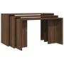 Mesas apilables 3 pzas madera contrachapada color roble marrón de , Mesas auxiliares - Ref: Foro24-858539, Precio: 61,56 €, D...