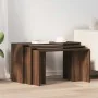 Mesas apilables 3 pzas madera contrachapada color roble marrón de , Mesas auxiliares - Ref: Foro24-858539, Precio: 61,56 €, D...