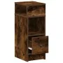 Mesilla de noche con cajón roble ahumado 25x31x66 cm de , Mesitas de noche - Ref: Foro24-858622, Precio: 48,82 €, Descuento: %