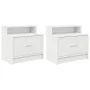 Mesillas de noche con cajón 2 uds blanco 51x31x47 cm de , Mesitas de noche - Ref: Foro24-858669, Precio: 70,75 €, Descuento: %