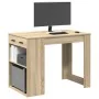 Escritorio con cajón estante madera contrachapada roble sonoma by , Kitchen and dining tables - Ref: Foro24-858688, Price: 95...
