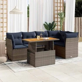 Set de muebles de jardín 6 pzas y cojines ratán sintético gris de , Conjuntos de jardín - Ref: Foro24-3326931, Precio: 494,04...