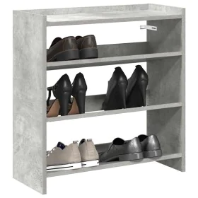 Mueble zapatero madera contrachapada gris hormigón 60x25x62 cm de , Zapateros y organizadores de calzado - Ref: Foro24-859890...