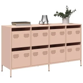 Aparador de acero laminado en frío rosa 135x39x73,5 cm by , Sideboards - Ref: Foro24-3307168, Price: 220,69 €, Discount: %