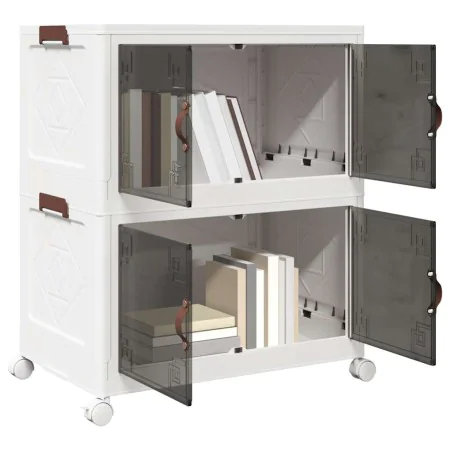 Caja de almacenaje apilable con ruedas 2niveles 75 L 64x40x76cm von , Lastenstapler - Ref: Foro24-4012368, Preis: 65,86 €, Ra...