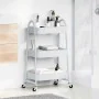 Carrito de almacenaje 3 niveles acero blanco 42x41,5x77 cm by , Cargo forklifts - Ref: Foro24-4012382, Price: 31,27 €, Discou...