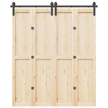 Kit de herrajes para puertas correderas acero negro 183 cm by , Door items - Ref: Foro24-4009744, Price: 93,80 €, Discount: %