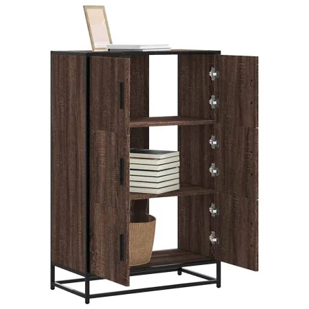 Aparador alto madera de ingeniería y metal marrón roble de , Aparadores - Ref: Foro24-849073, Precio: 103,81 €, Descuento: %