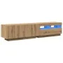 Mueble de TV luces LED madera roble artisan 180x35x40 cm de , Muebles TV - Ref: Foro24-3329164, Precio: 151,37 €, Descuento: %