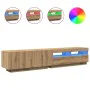 Mueble de TV luces LED madera roble artisan 200x35x40 cm de , Muebles TV - Ref: Foro24-3329166, Precio: 184,31 €, Descuento: %