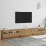 Mueble de TV luces LED madera roble artisan 300x35x40 cm de , Muebles TV - Ref: Foro24-3329170, Precio: 280,31 €, Descuento: %