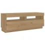 Mueble de TV luces LED madera roble artisan 300x35x40 cm de , Muebles TV - Ref: Foro24-3329170, Precio: 280,31 €, Descuento: %