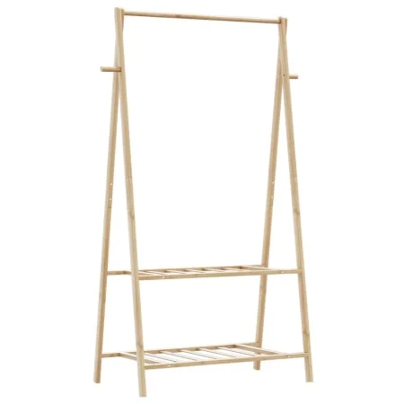 Perchero con estantes bambú 96x45,5x150,5 cm de , Organizadores de vestidores y perchas de barra - Ref: Foro24-4008908, Preci...