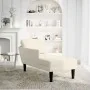 Tumbona con almohada y reposabrazo derecho terciopelo crema de , Divanes - Ref: Foro24-4009814, Precio: 136,05 €, Descuento: %