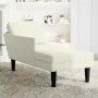 Tumbona con almohada y reposabrazo derecho terciopelo crema de , Divanes - Ref: Foro24-4009814, Precio: 136,05 €, Descuento: %