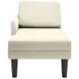 Tumbona con almohada y reposabrazo derecho terciopelo crema de , Divanes - Ref: Foro24-4009814, Precio: 136,05 €, Descuento: %