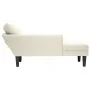 Tumbona con almohada y reposabrazo derecho terciopelo crema de , Divanes - Ref: Foro24-4009814, Precio: 136,05 €, Descuento: %