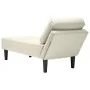 Tumbona con almohada y reposabrazo derecho terciopelo crema de , Divanes - Ref: Foro24-4009814, Precio: 136,05 €, Descuento: %